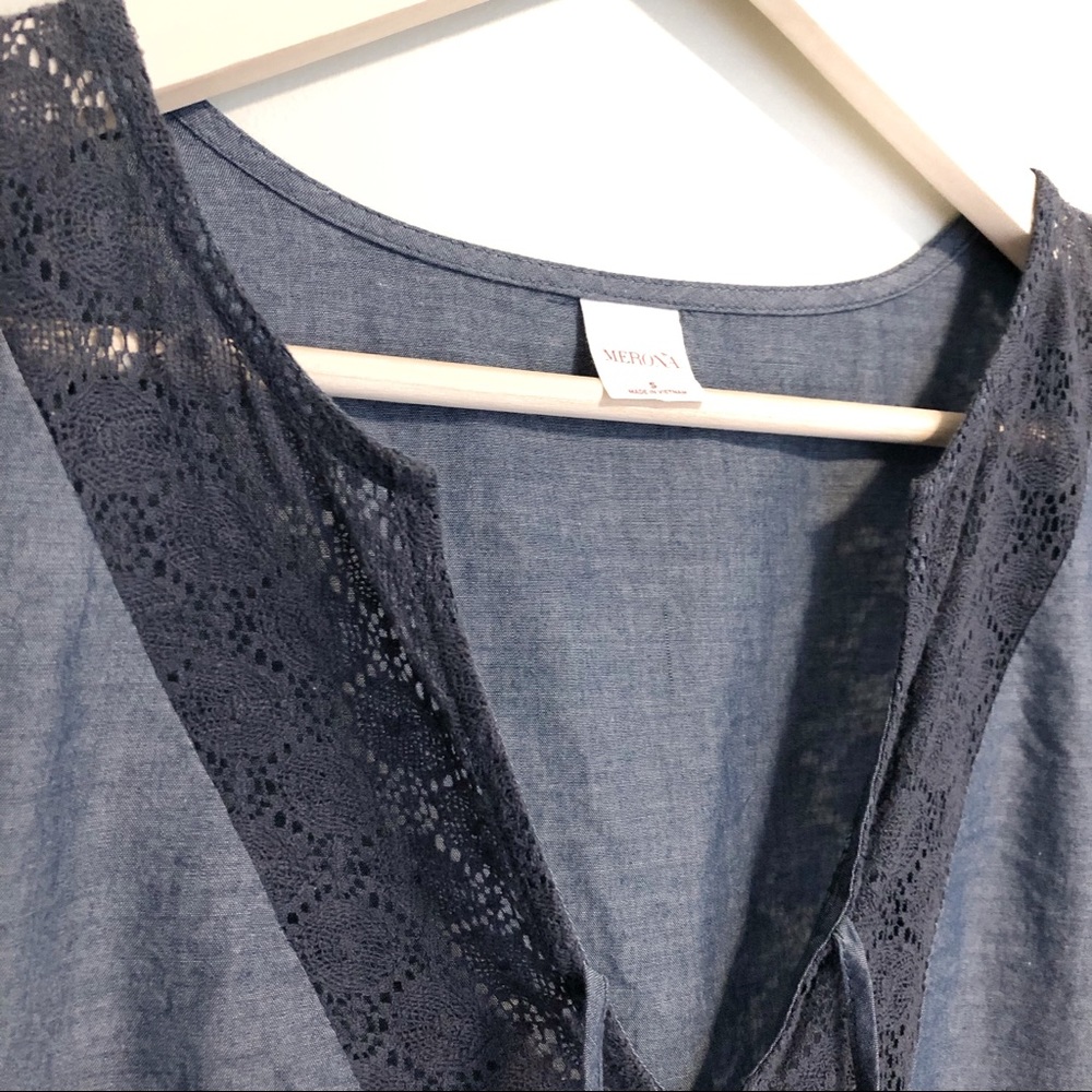 Merona chambray short sleeve shift dress | small - Picture 4 of 5
